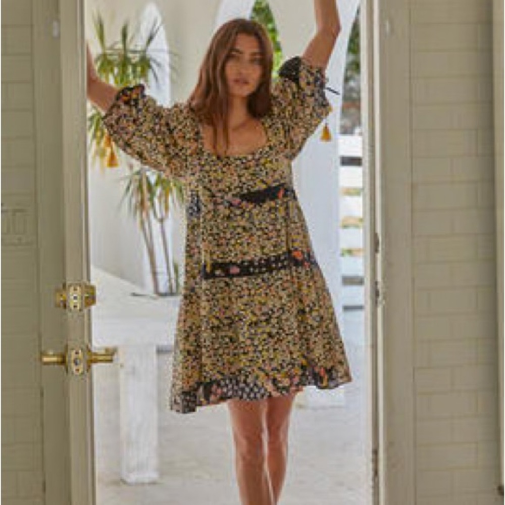 By together Floral Black and Yellow Dress